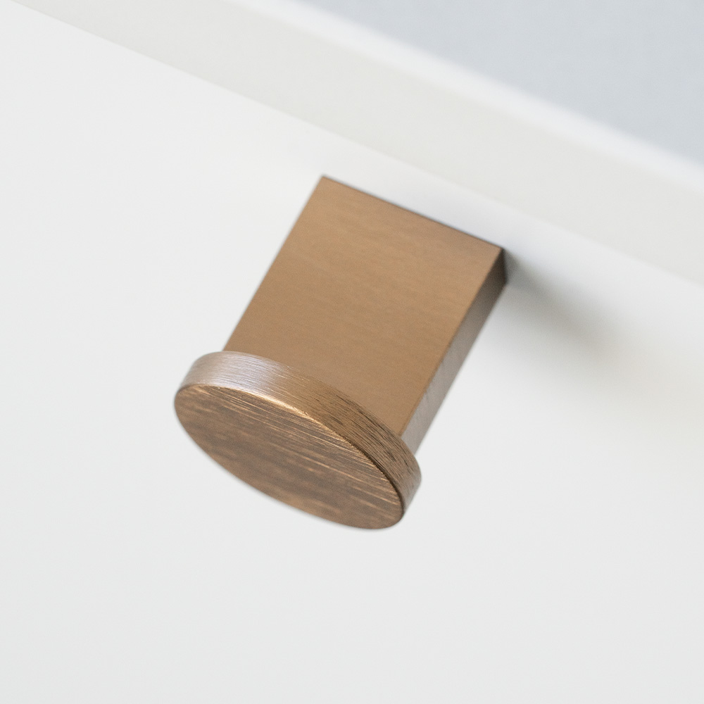 Knop Nexx Ø25mm - Mørk Børstet Messing