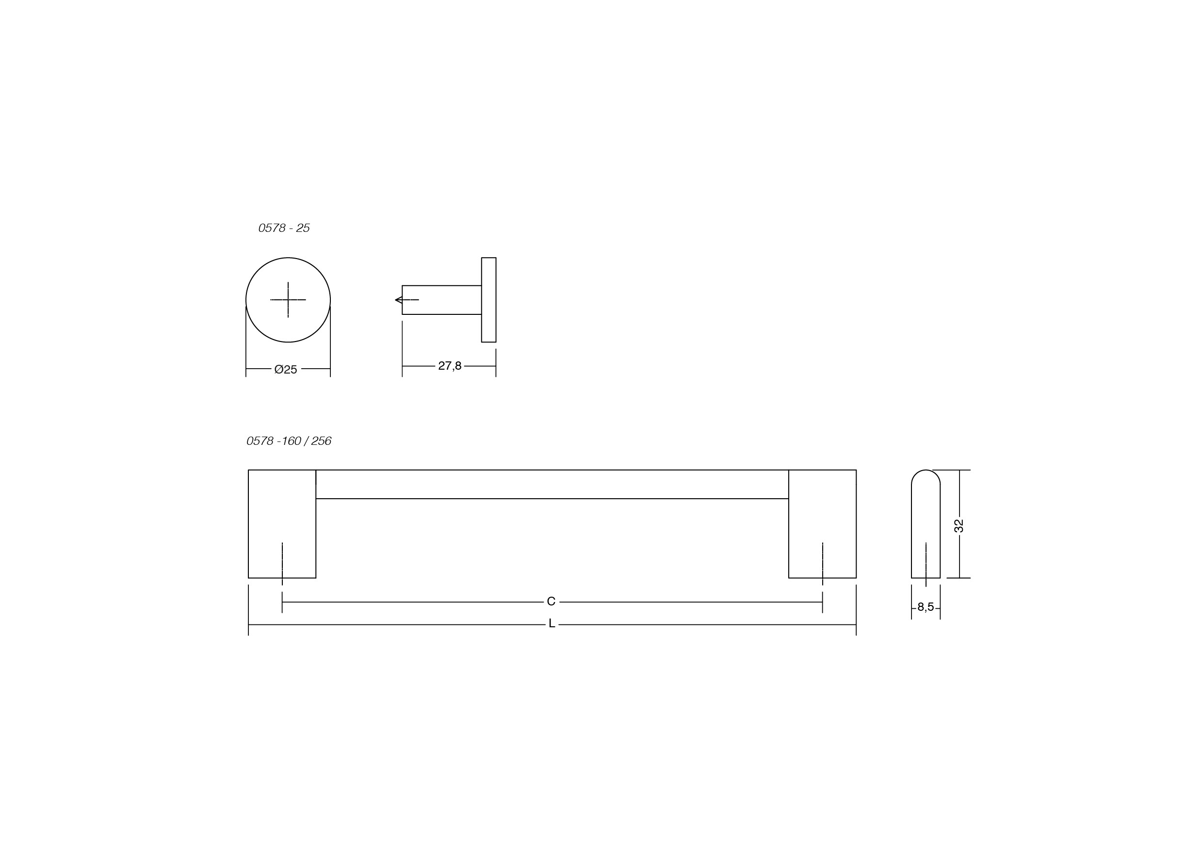 Knop Nexx Ø25mm - Børstet Sort