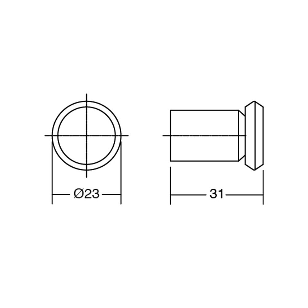 Knop Fase Ø23mm - Børstet Bronze