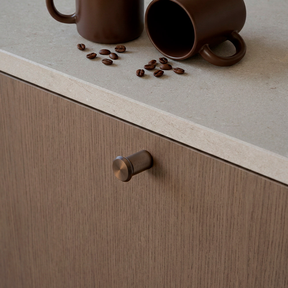 Knop Fase Ø23mm - Børstet Bronze