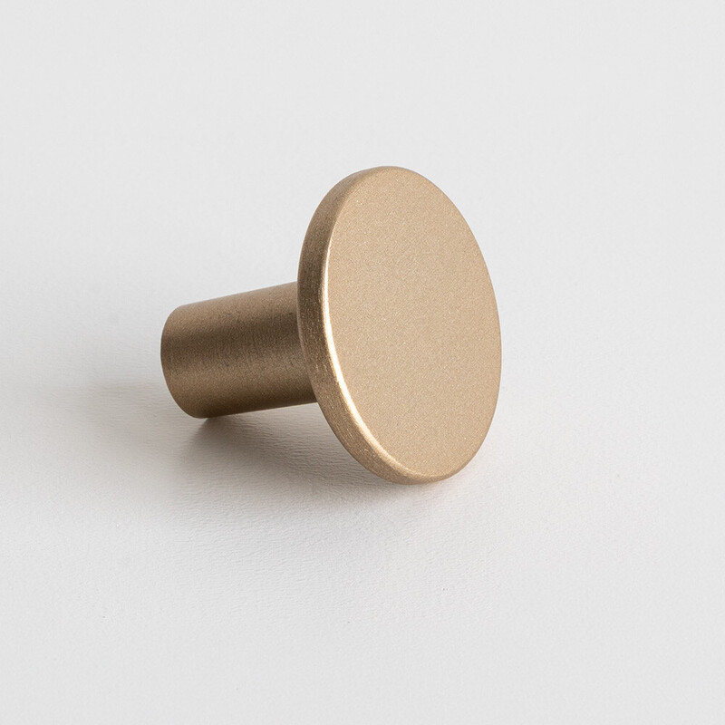 Knop Lund - 25mm - Børstet Lys Guld