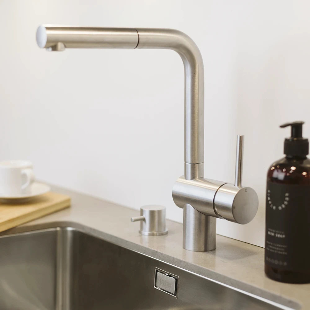 Blandingsbatteri Venedig - Udtrækkeligt Mundstykke - Rustfrit Stål