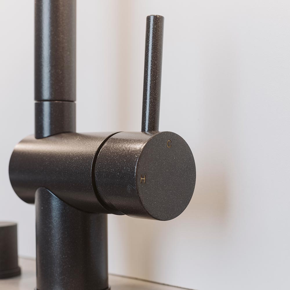 Blandingsbatteri Venedig - Udtrækkeligt Mundstykke - Silgranit Antracit