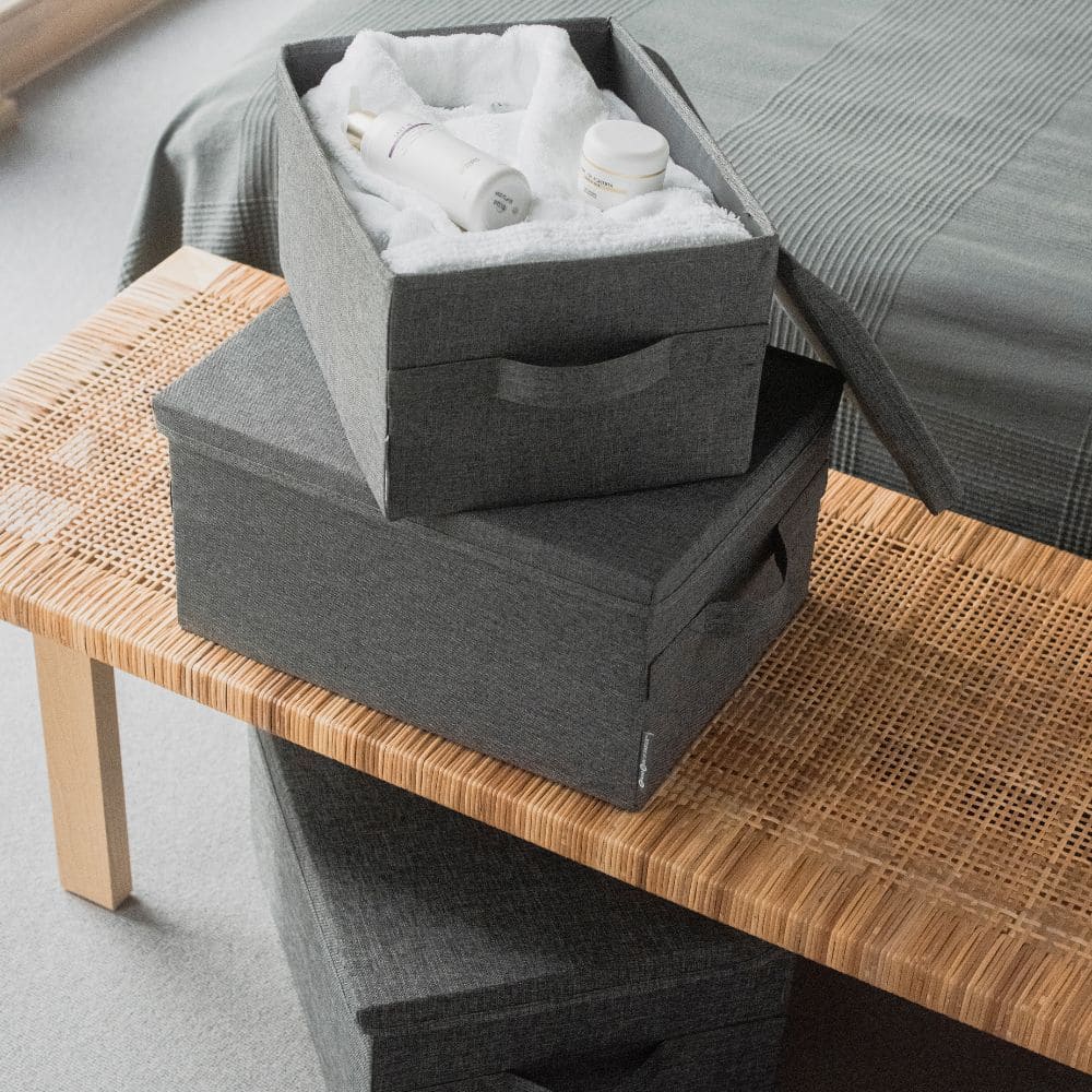 Opbevaringsboks med låg - Grå